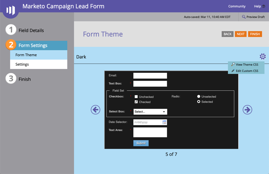 formulario de estilo marketo