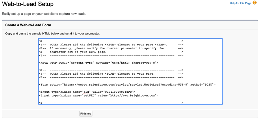 formulario de salesforce html